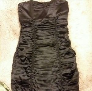 Black strapless cocktail dress